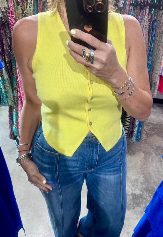Button Front Vest - Assorted