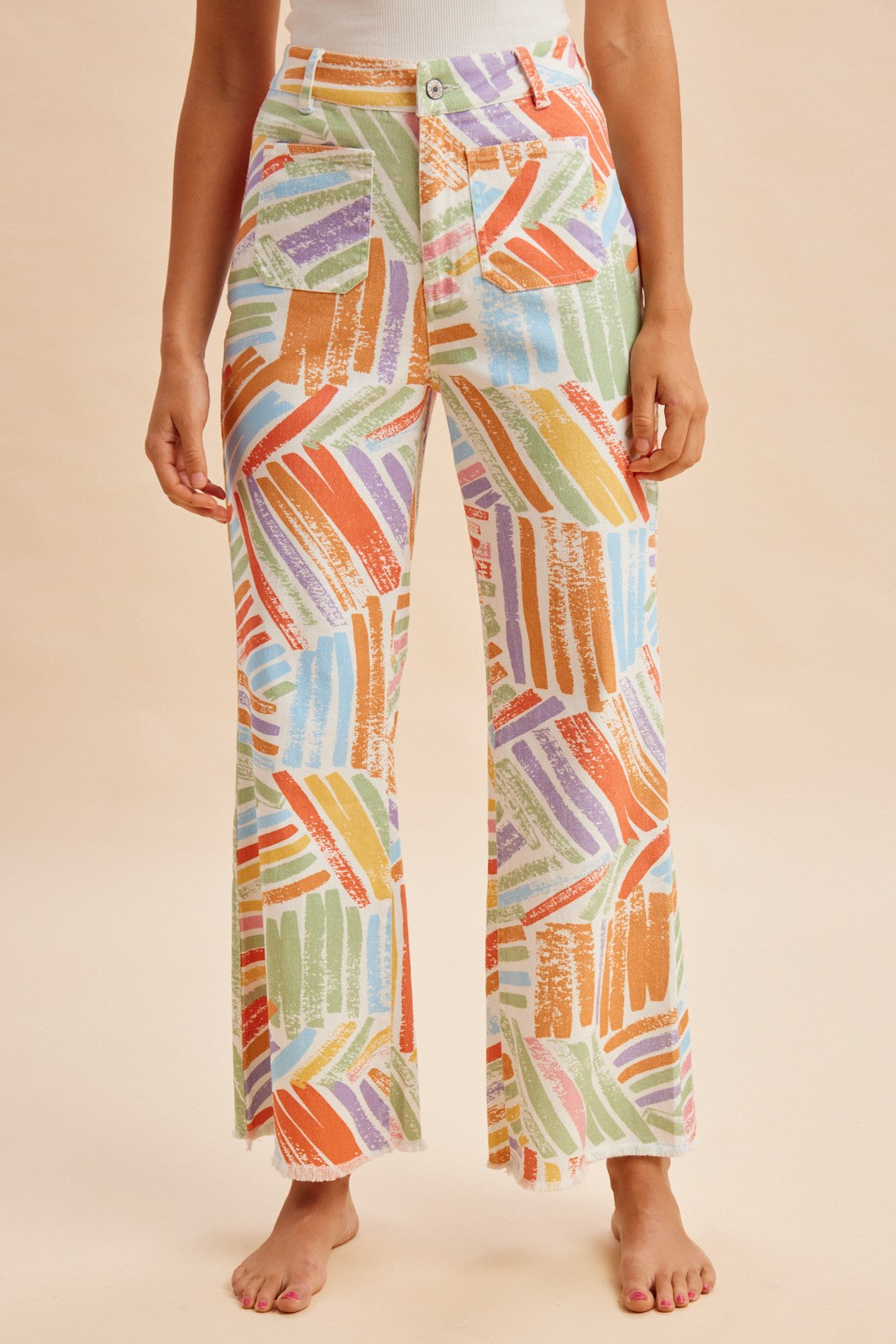 Stretch Wide Leg Denim Pants