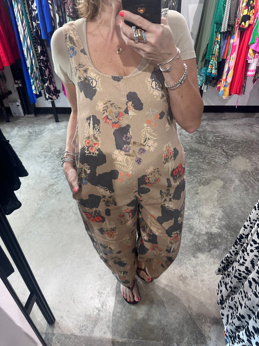 Print Overall Jumpsuit