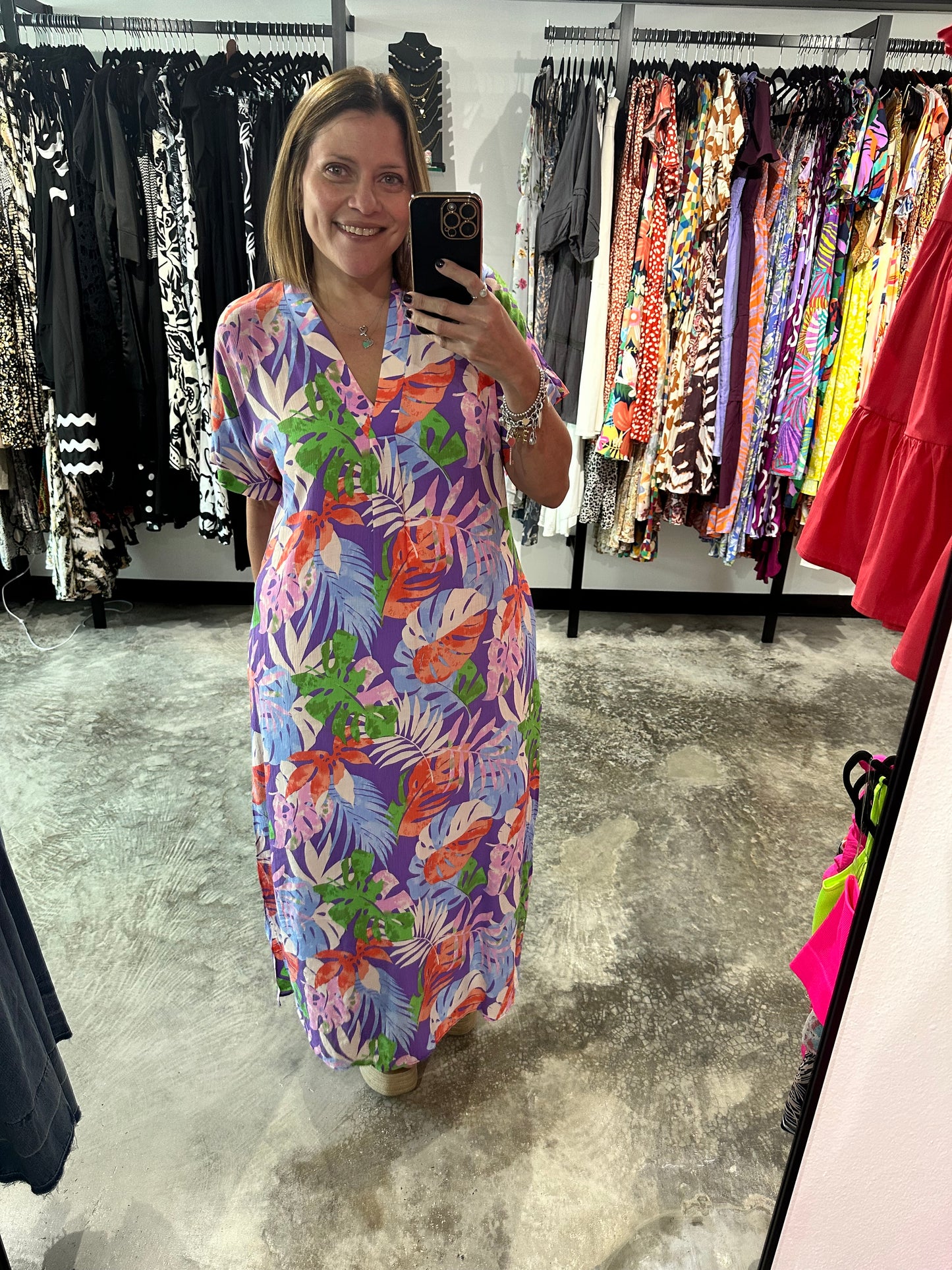 Tropical Print  Maxi Dress