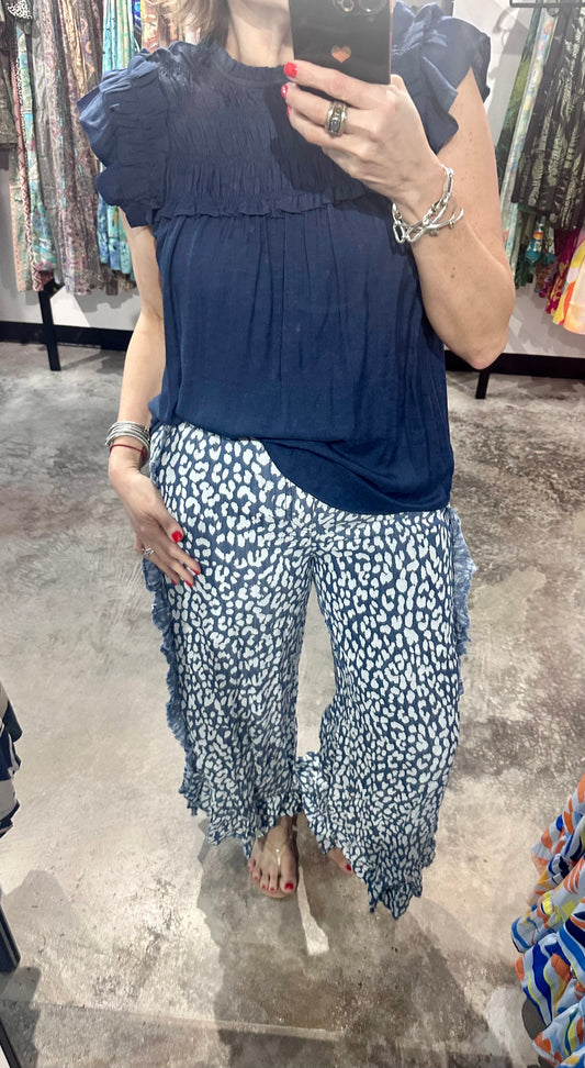 Animal Print Denim Pants