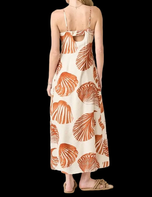 Shell Print Maxi Dress