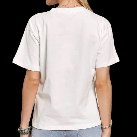 White Floral Patch Top