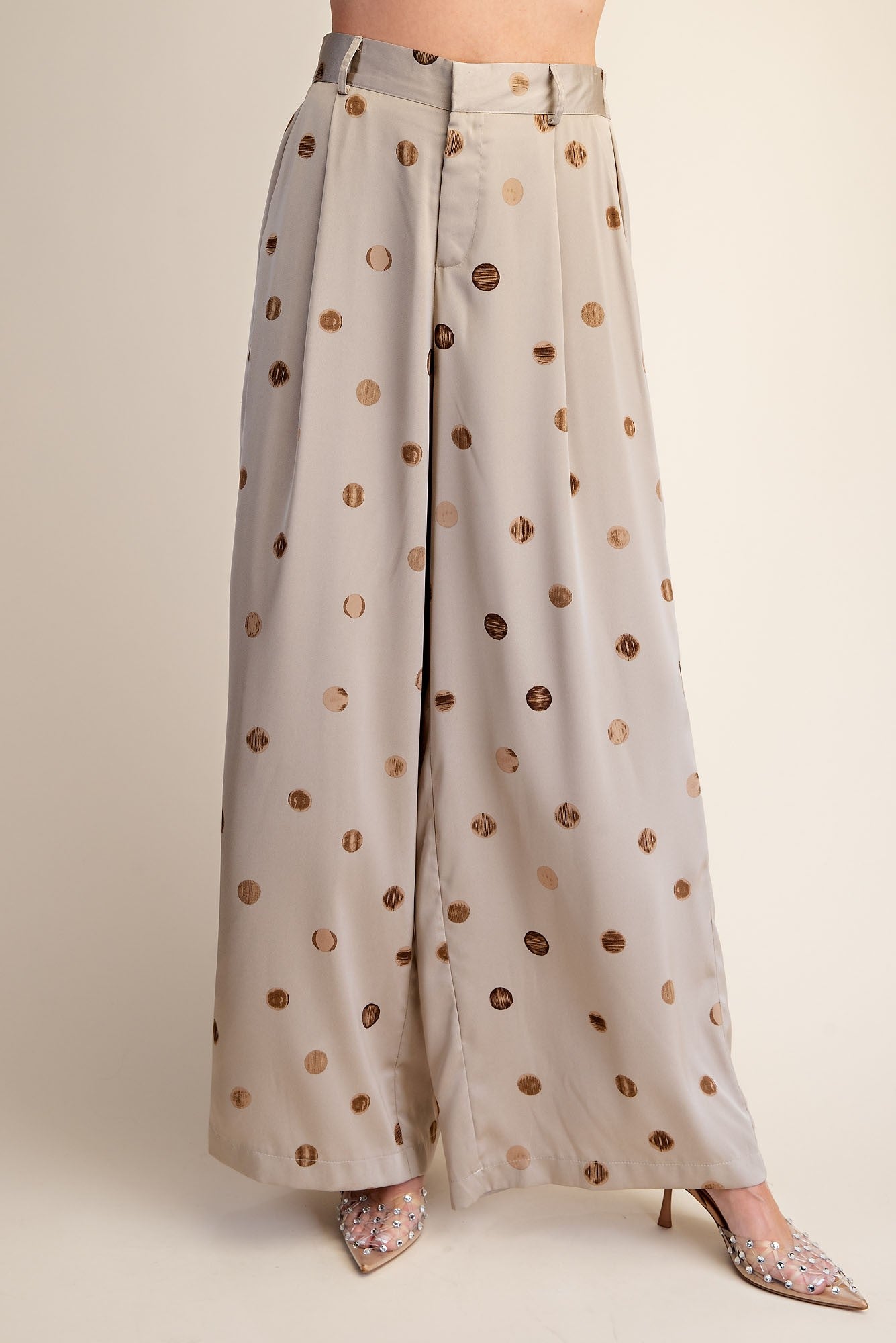 Polka Dot Satin Pants
