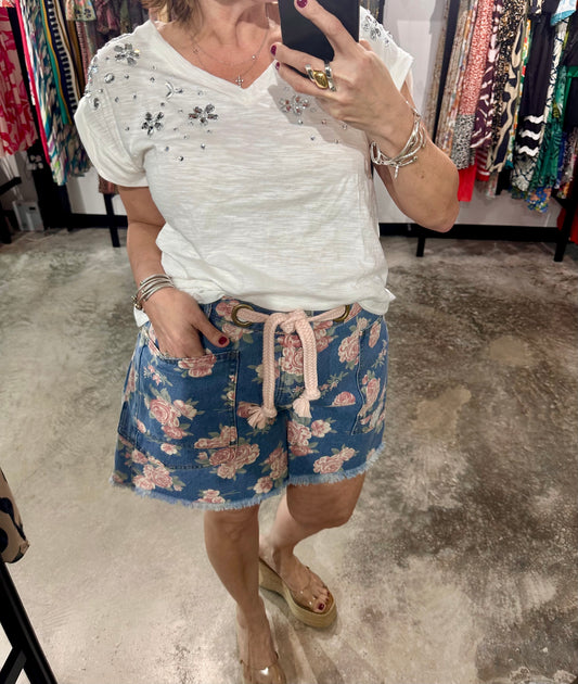 Jersey Rhinestone Top