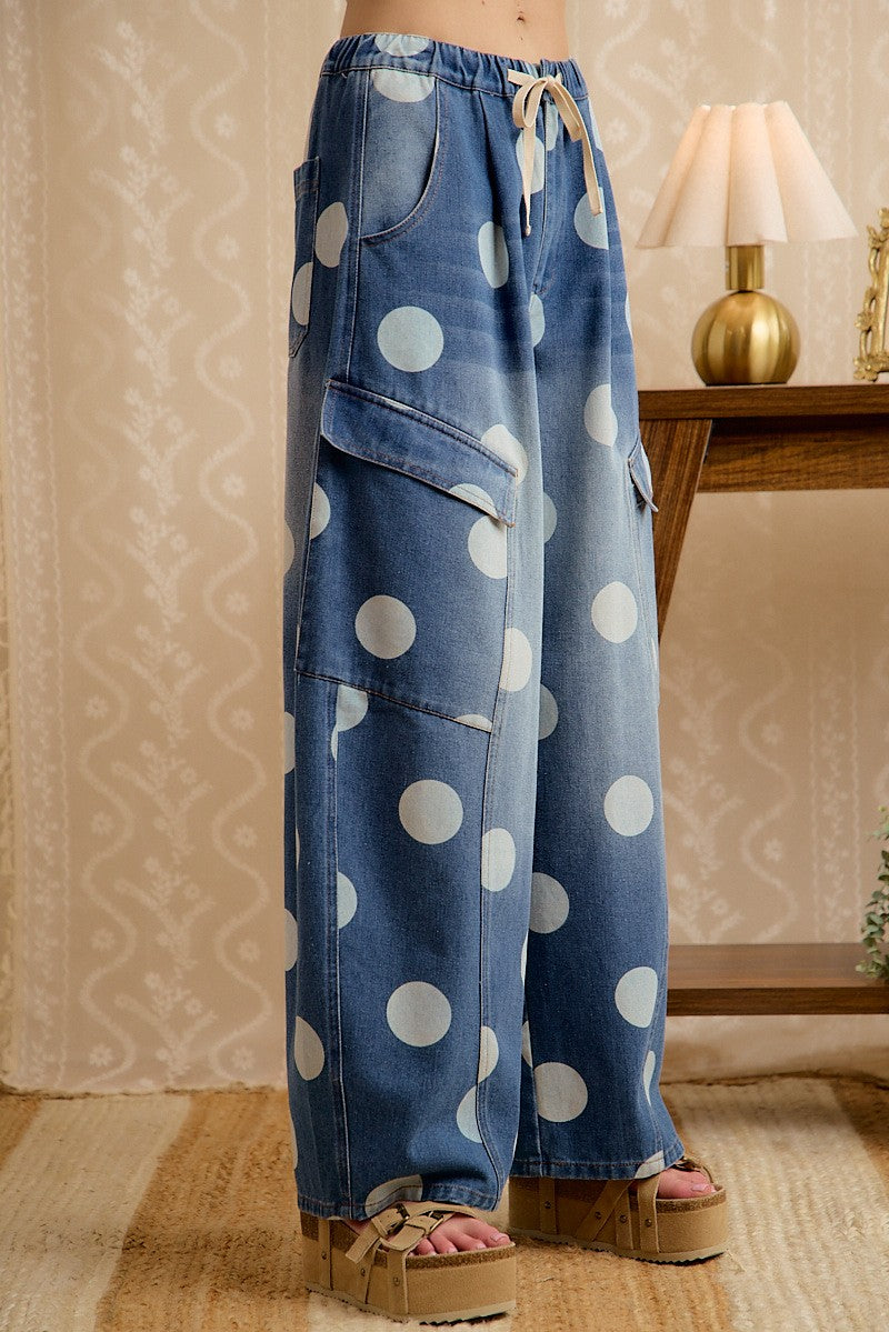 Polka Dot Barrel Jeans
