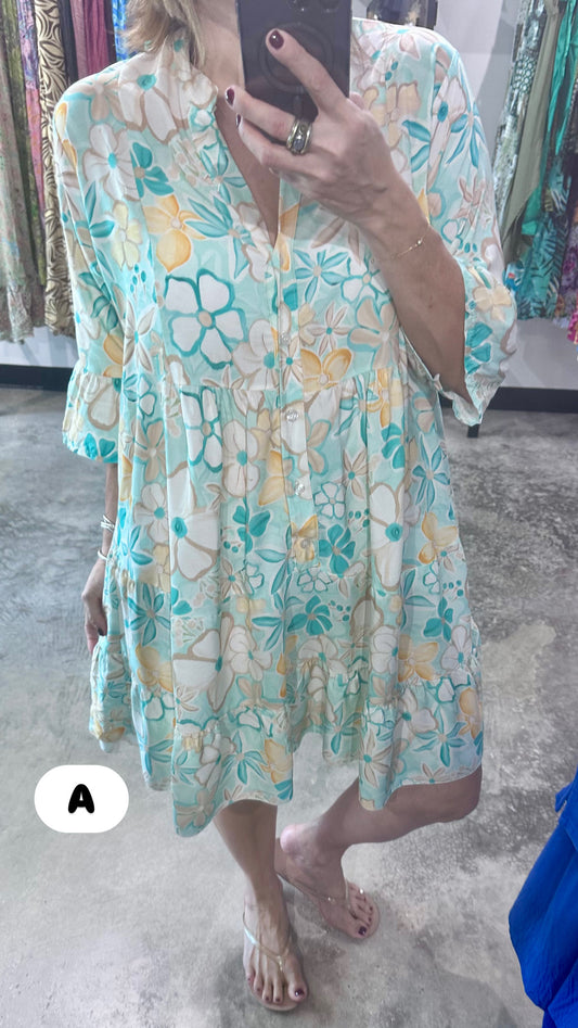 One Size Made in Italy Print Short Dress