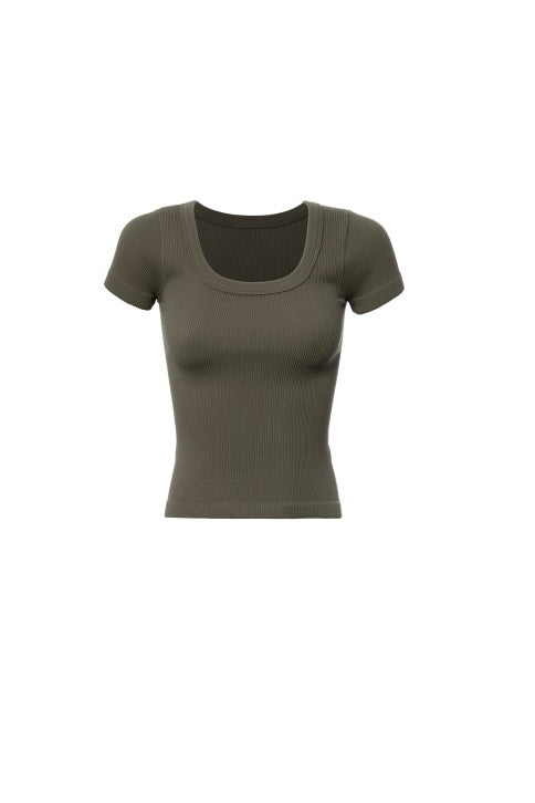 One Size - Rib Round Basic Tee