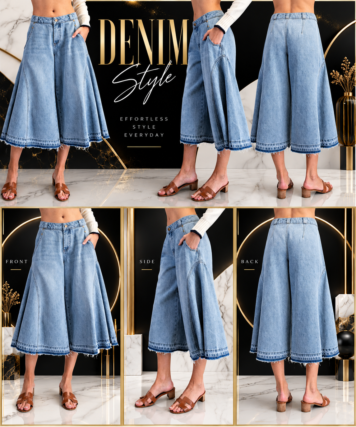 Stitch Denim Culottes