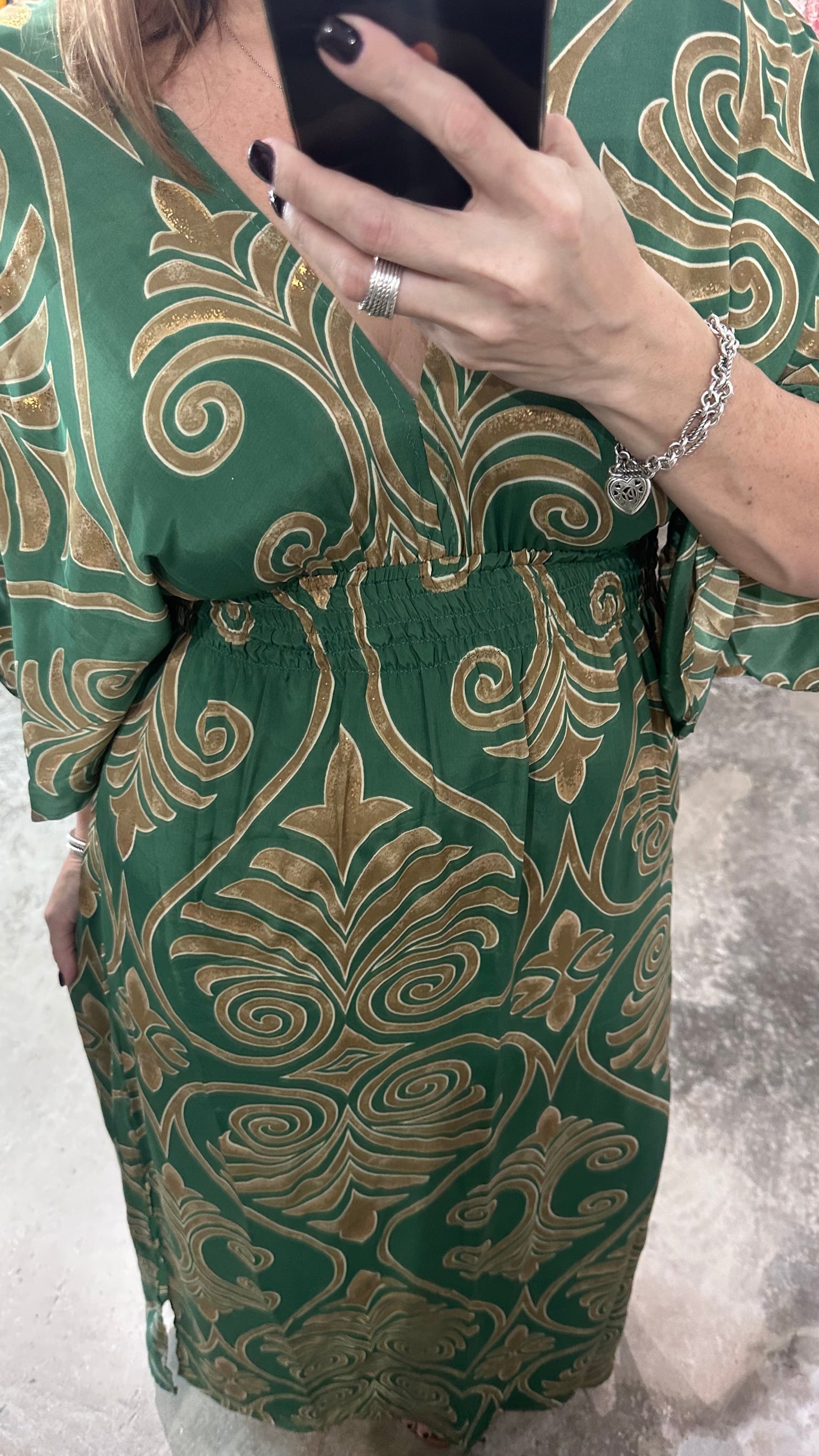 One Size Bell Sleeves Straight Fit Maxi Dress