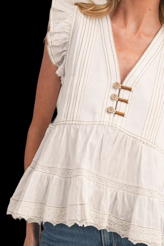 Pre Order - Stitch Lace Trim Top