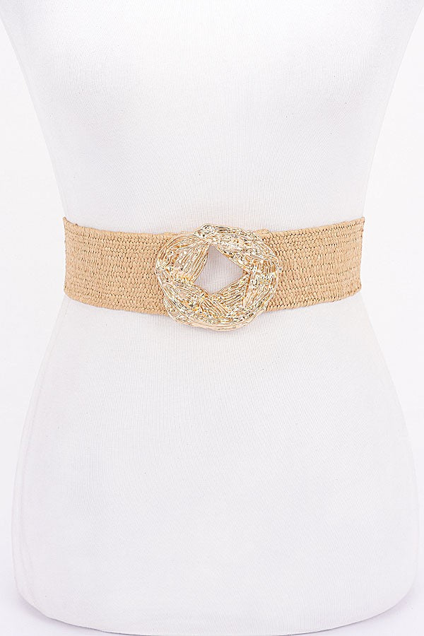 Gold Metal Bucket Elastic Fashion Belt