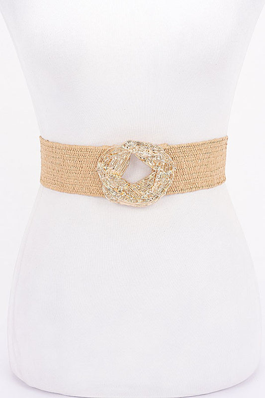 Gold Metal Bucket Elastic Fashion Belt