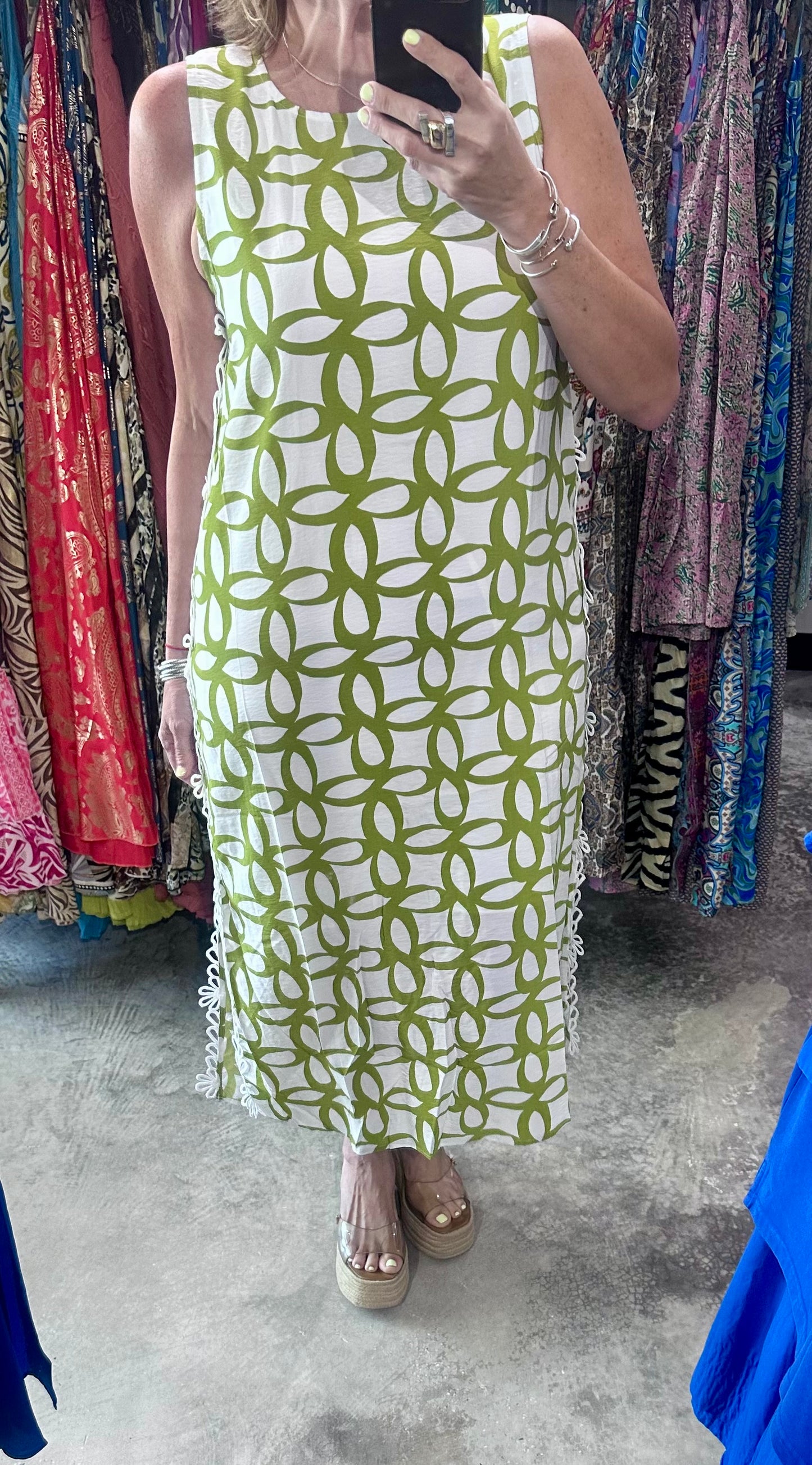 Geometric Print Midi Dress