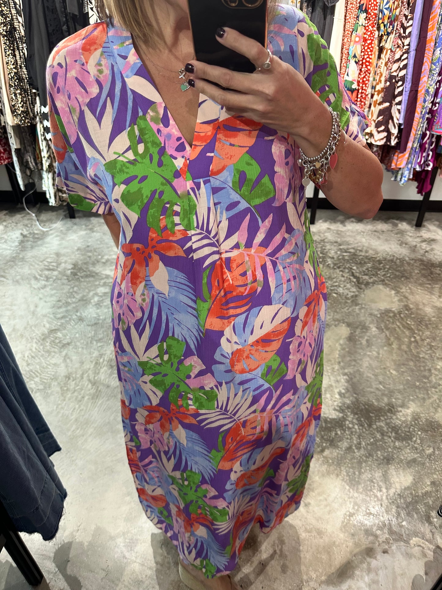 Tropical Print  Maxi Dress