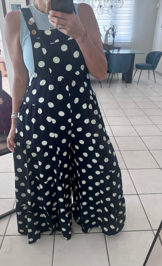 Polka Dot Overall Jumpsuit