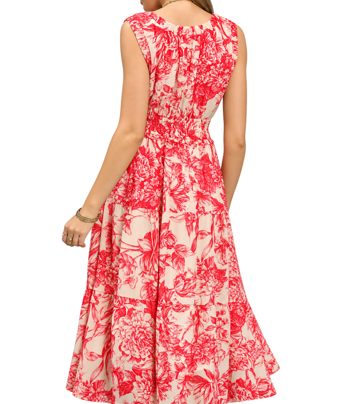 Toile Floral Midi Dress