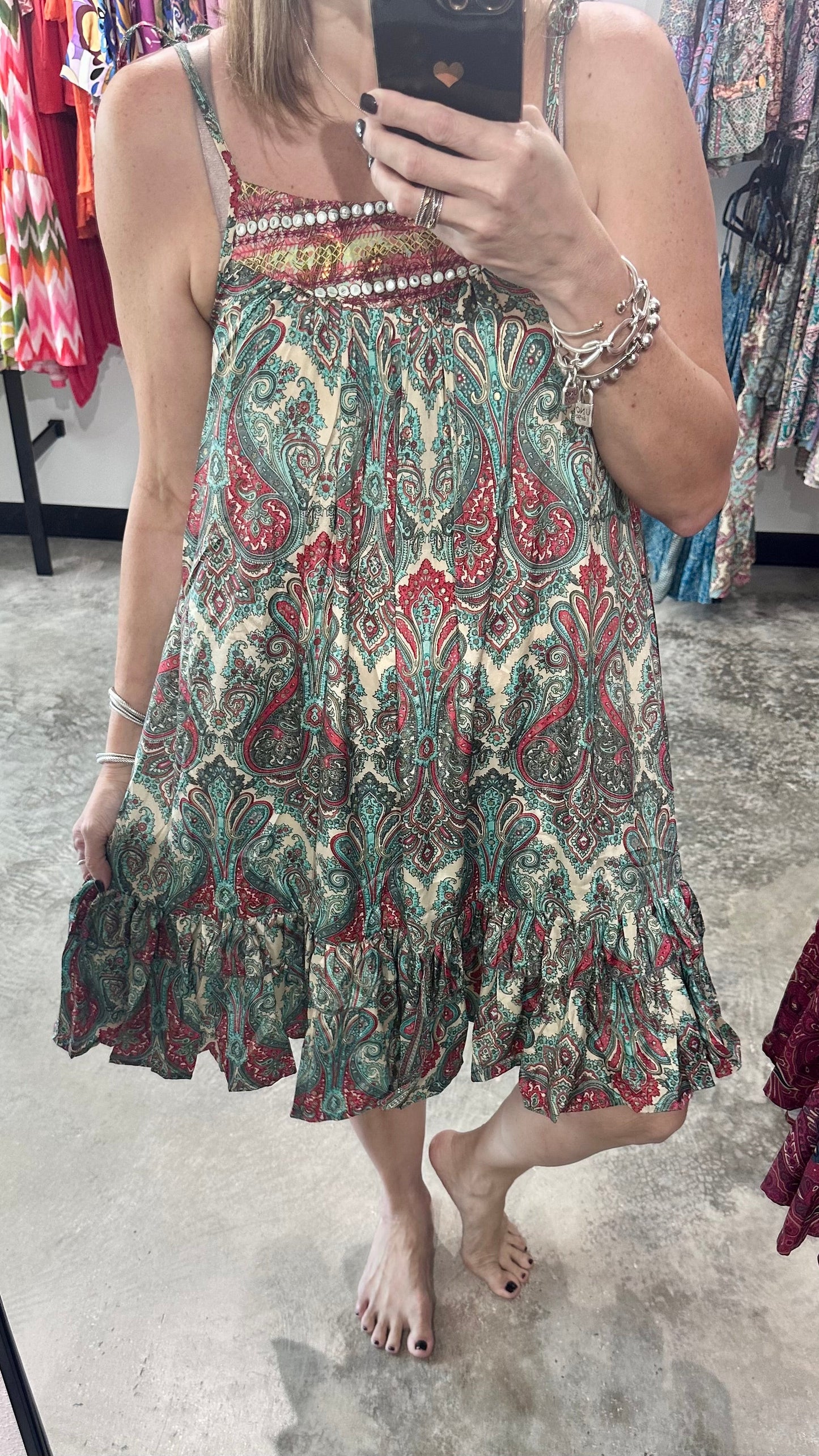 One Size Beads Short Dress