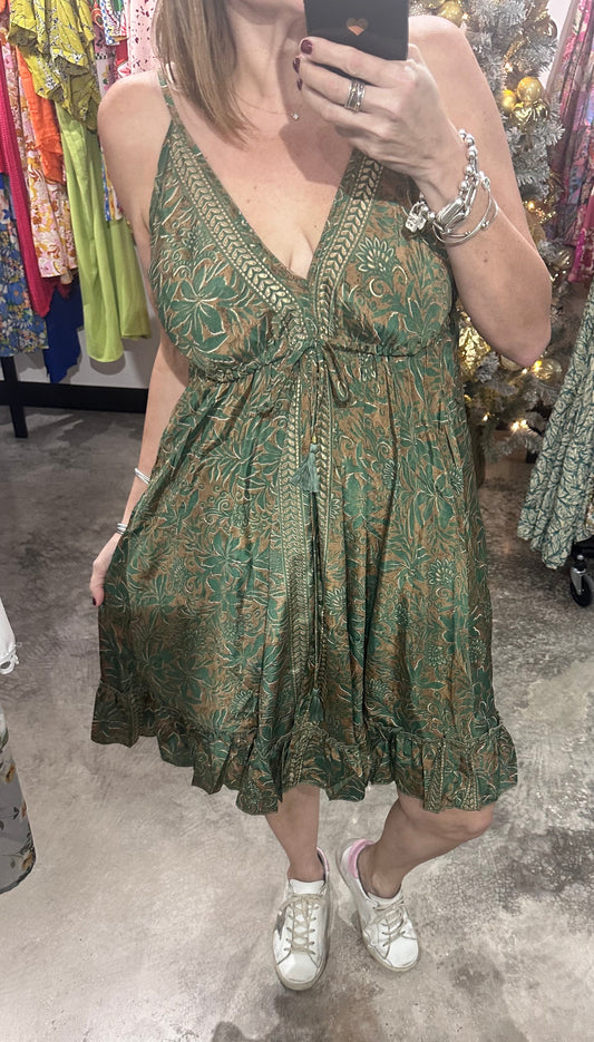 One Size Ruffles on Back Short Dress