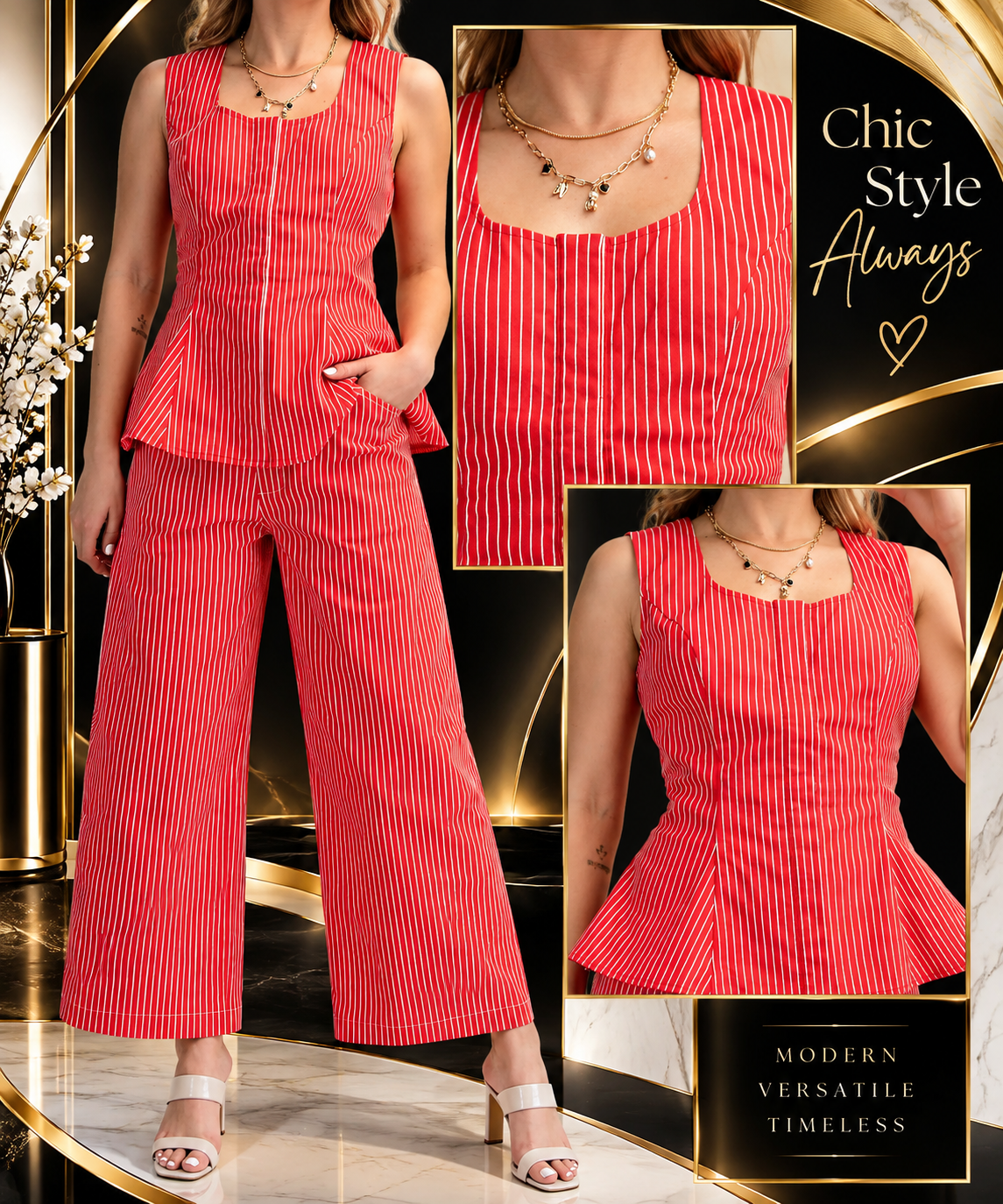 Peplum Stripe Top