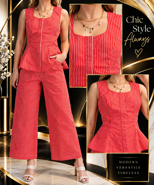Peplum Stripe Top
