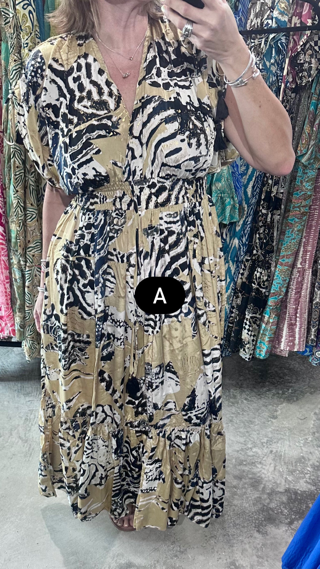 One Size Bell Sleeves Maxi Dress - Assorted