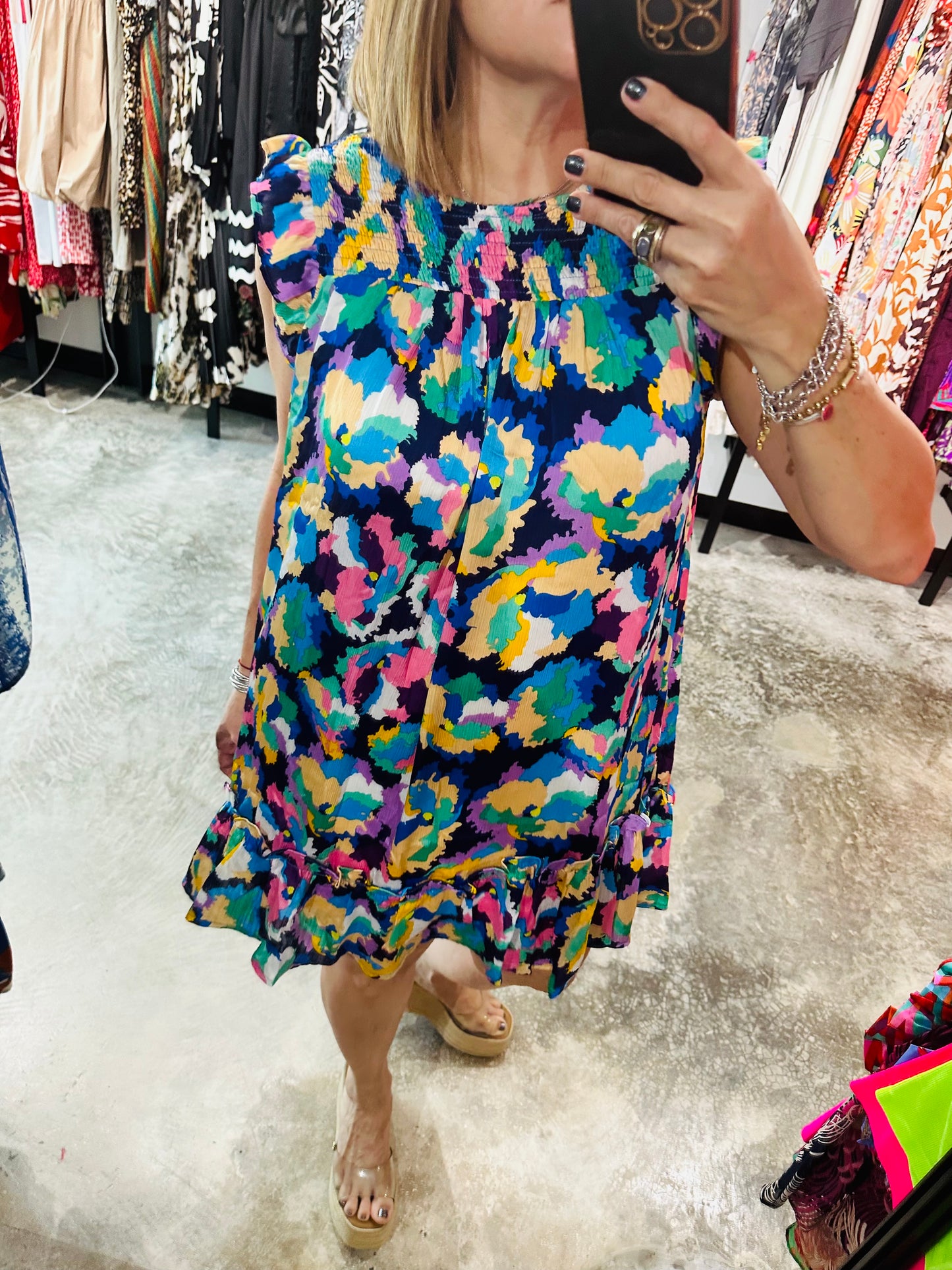 Floral Print A-Line Short Dress