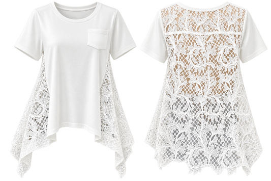 Floral Lace Asymmetrical Top