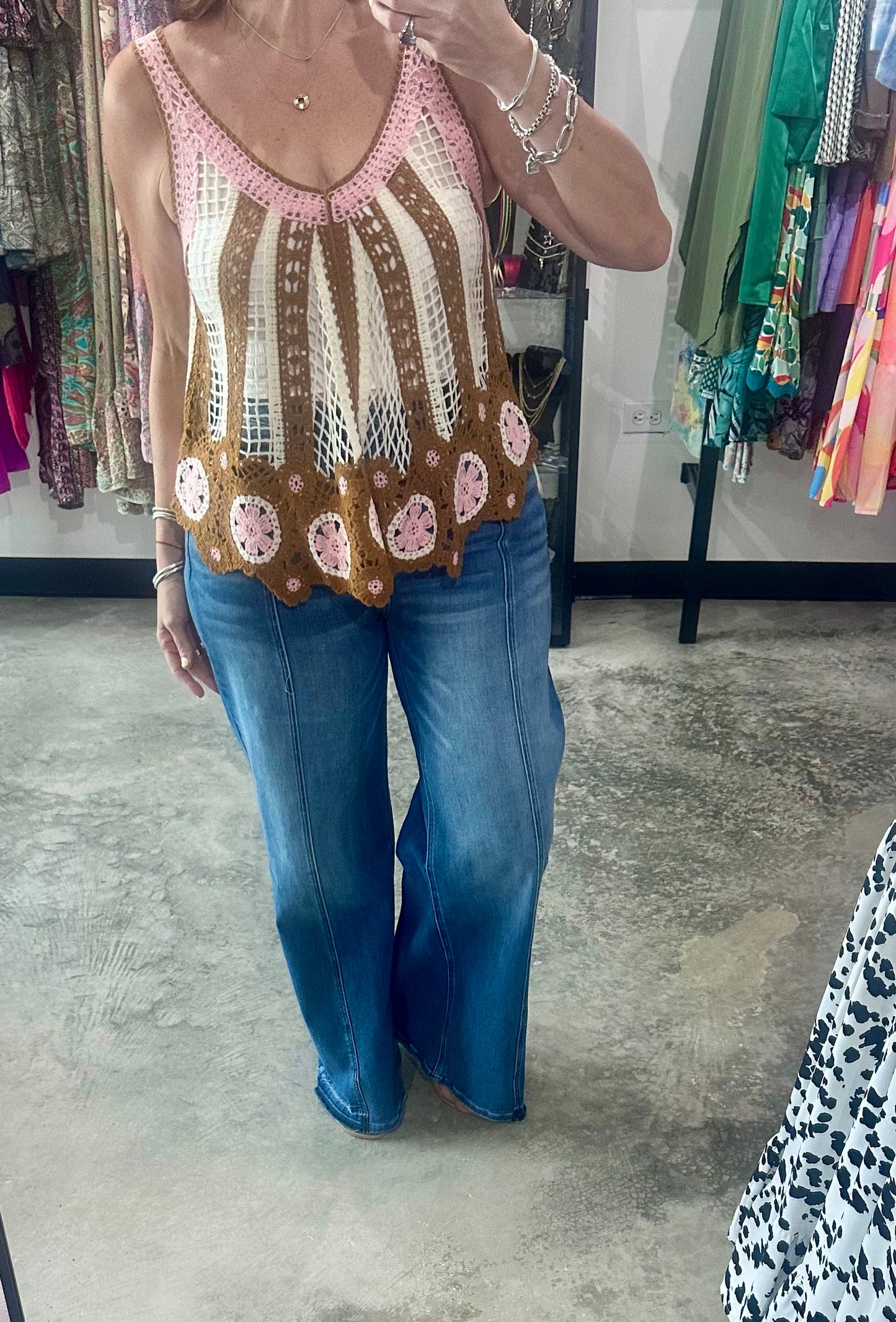 Crochet Lace Mixed Top
