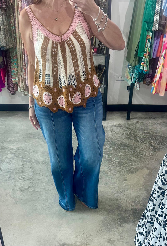 Crochet Lace Mixed Top