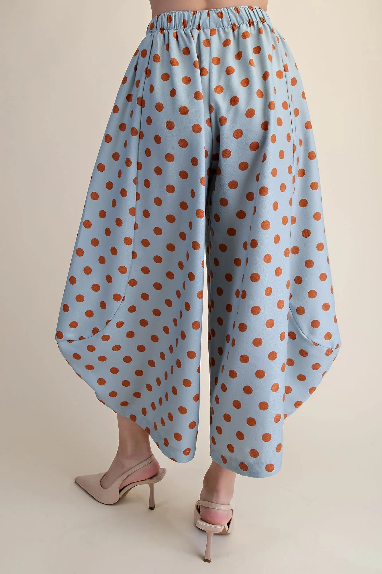 Mid Rise Polka Dot Wide Leg