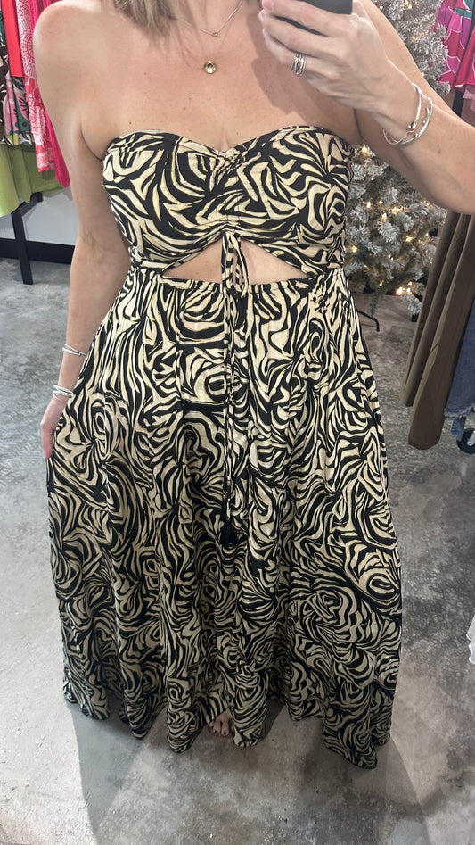 One Size Strapless Maxi Dress