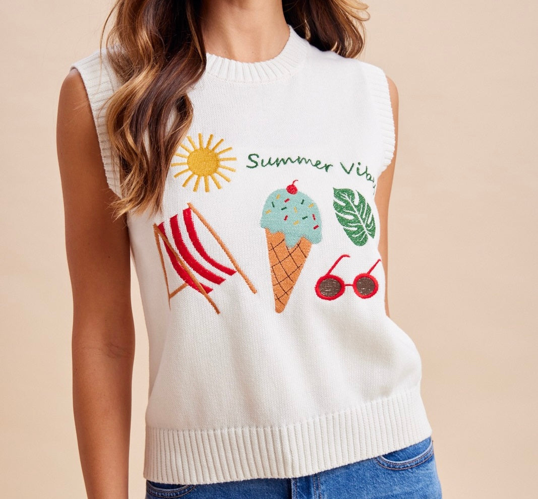 Pre Order Summer Vibes Sweater Vest