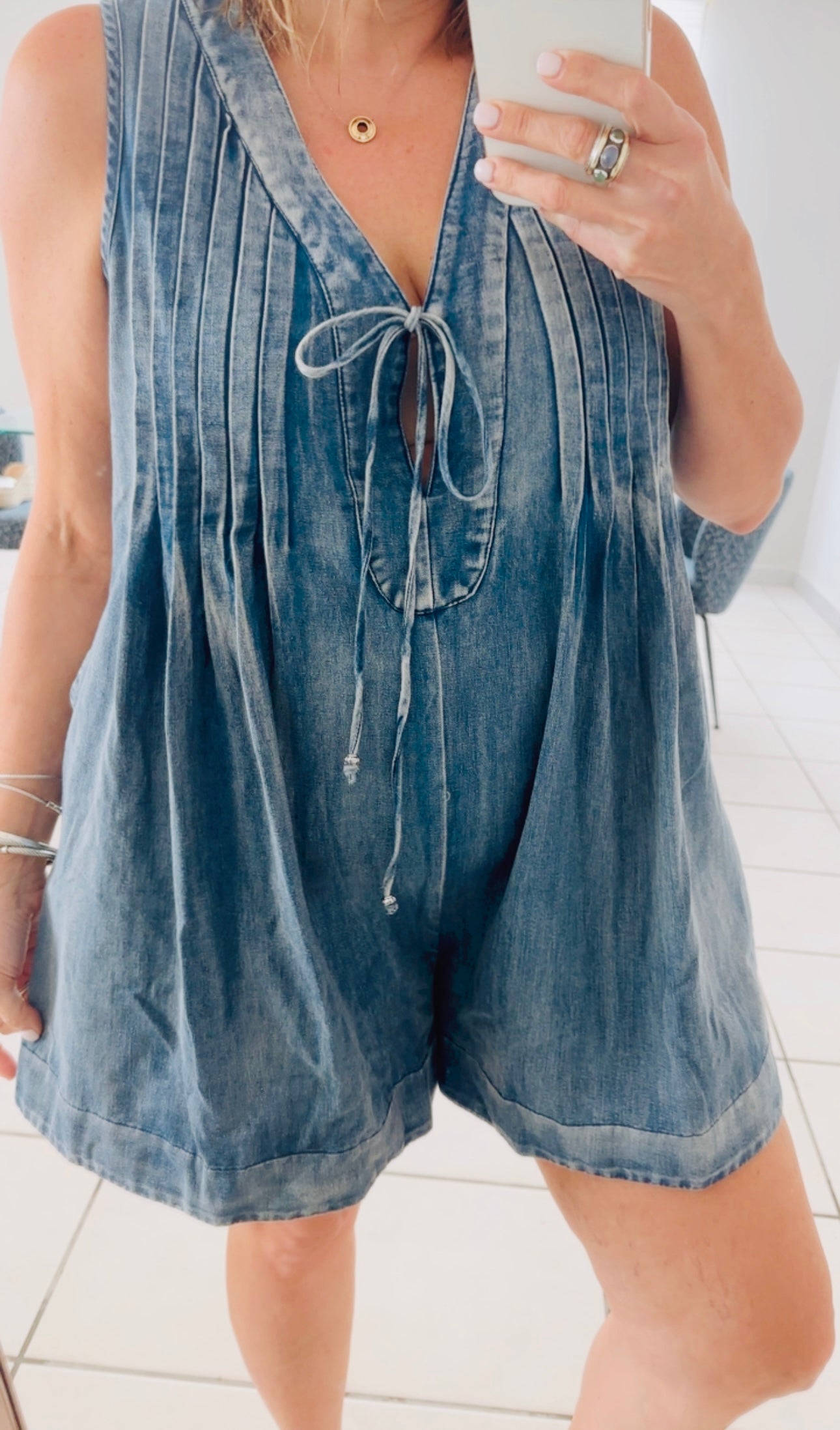 Denim Romper