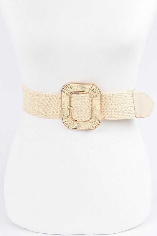Ivory Square Bucket Elastic Fashion Belt