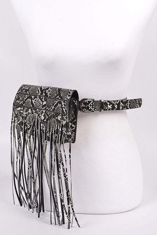 Snakeskin Fanny Pack Fashion Belt