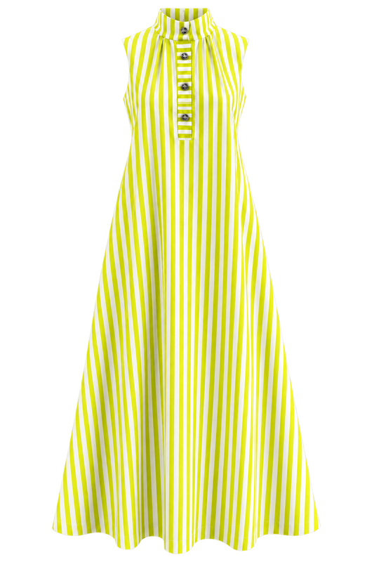 Lime Stripe Midi Dress
