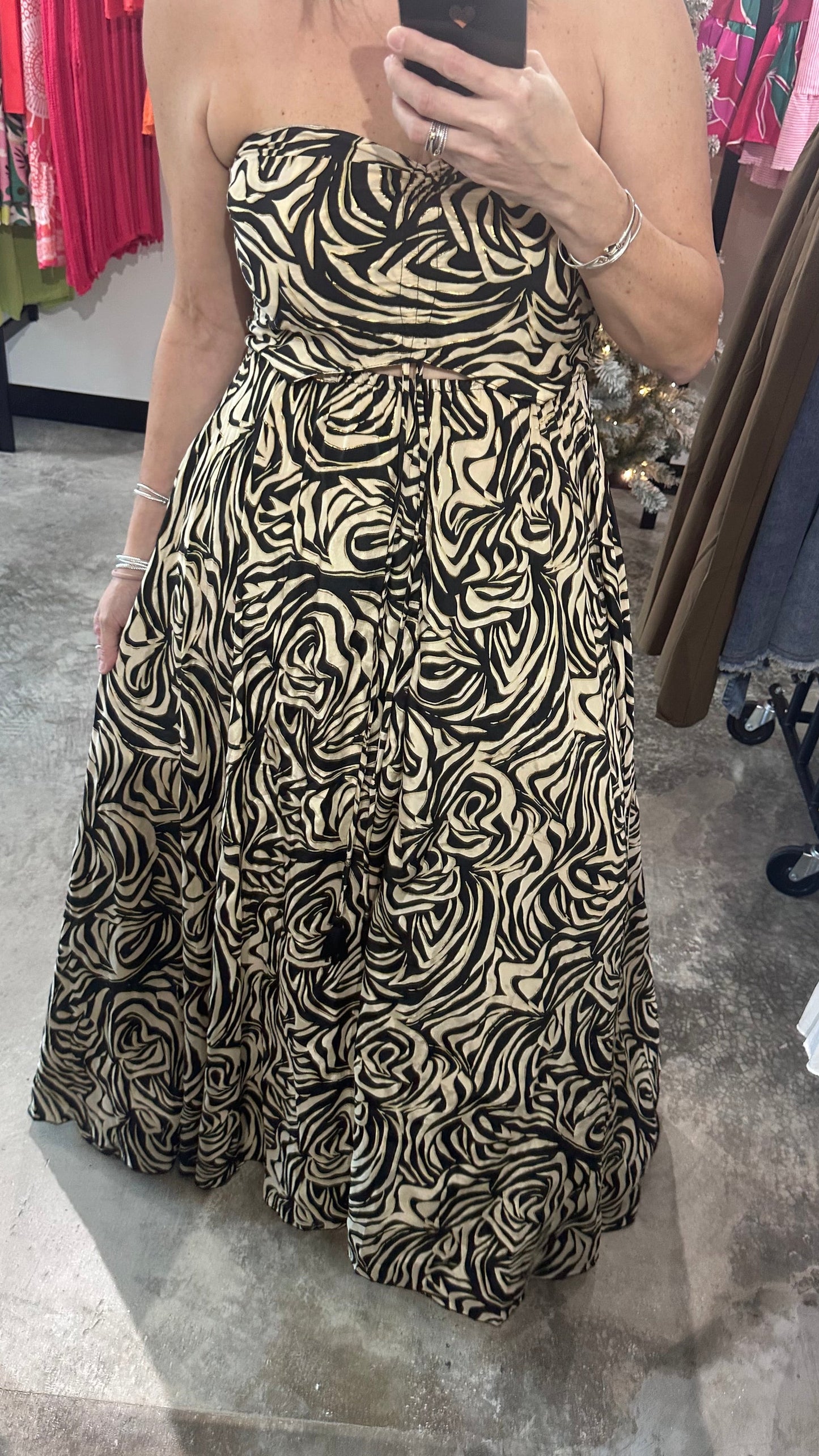 One Size Strapless Maxi Dress