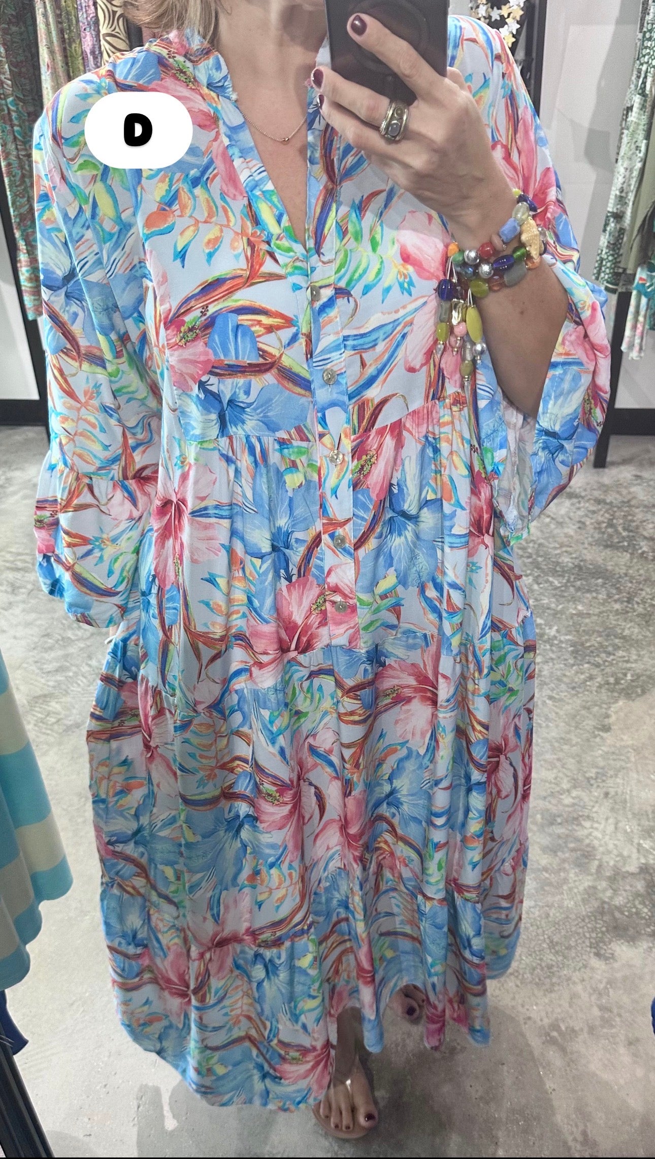 One Size Made in Italy Print Maxi Dress