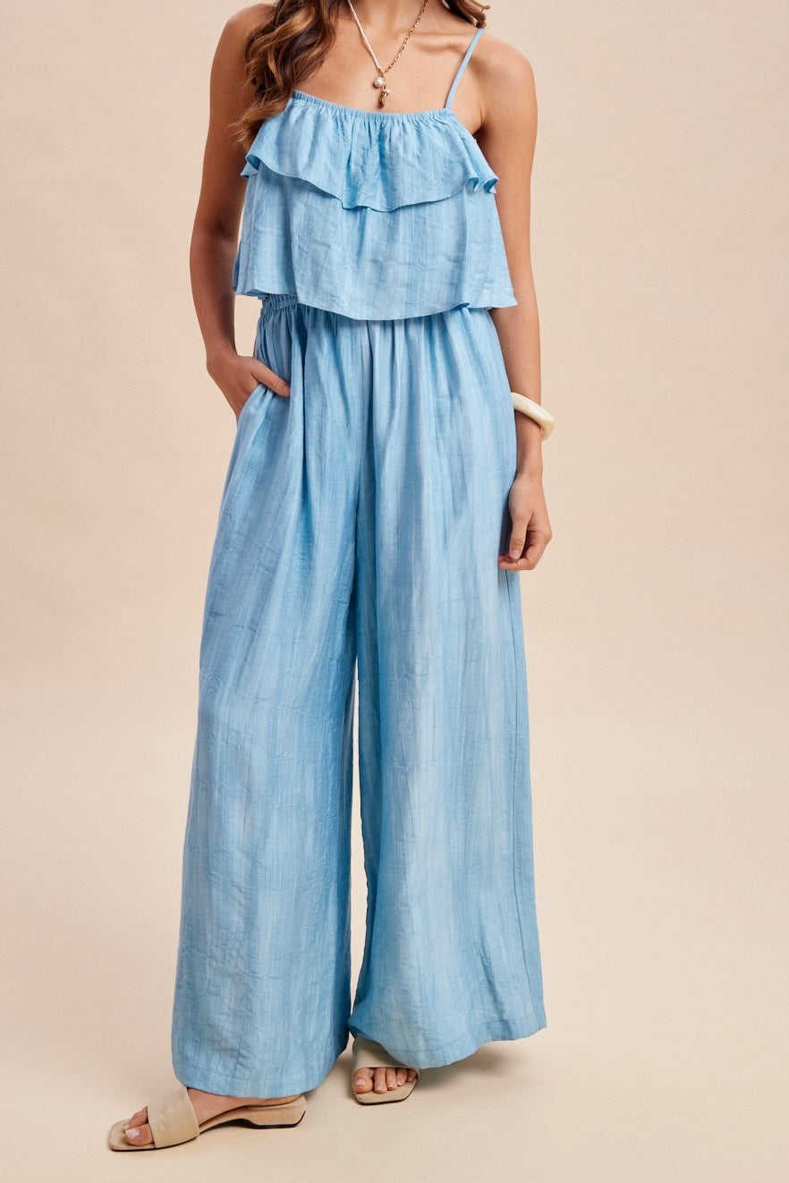 Ruffle Cami Wide Leg Jumpsuit