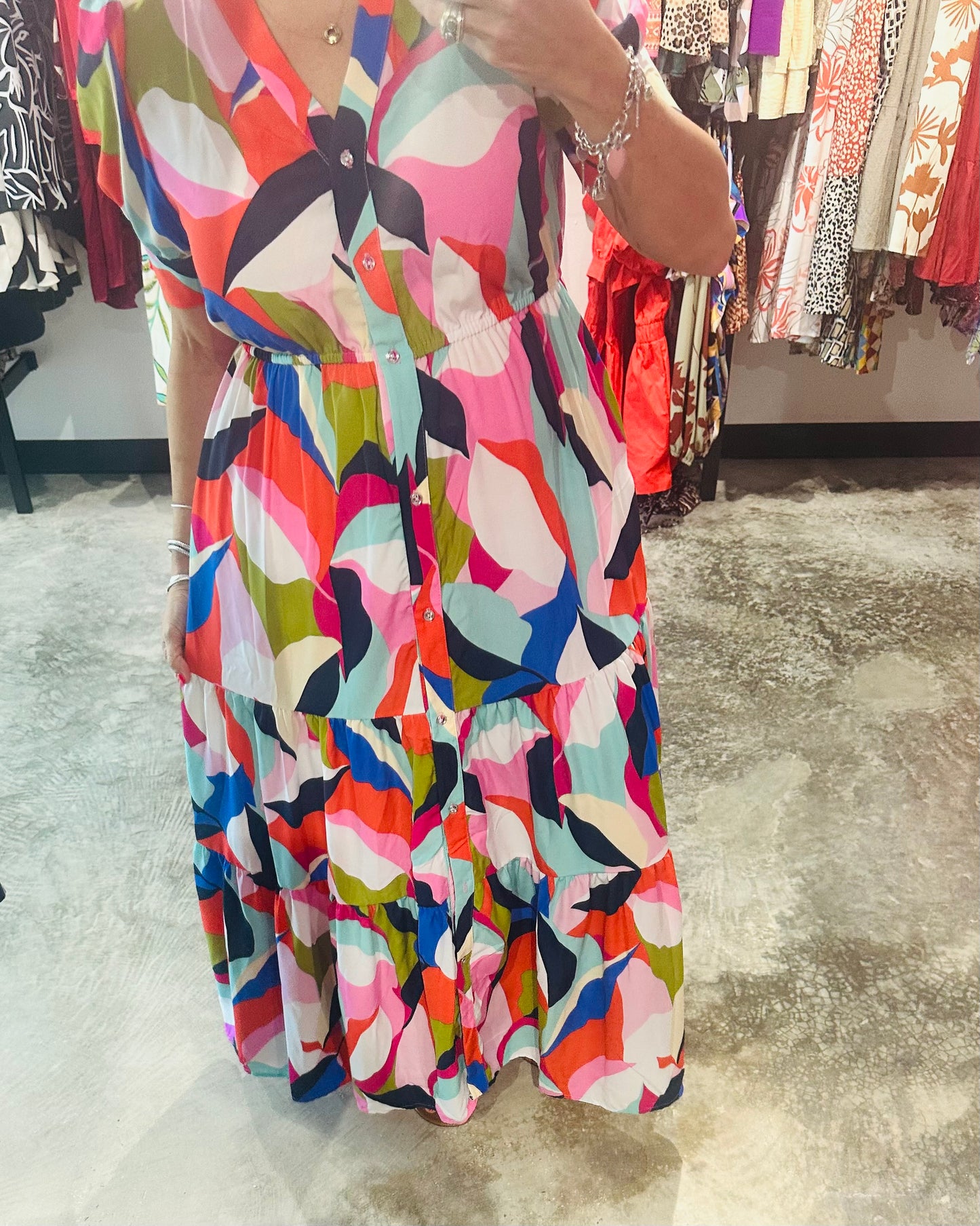 Multi Color Tiered Maxi Dress