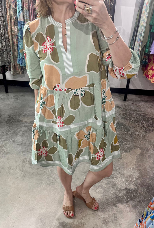 Floral Print Short Dress