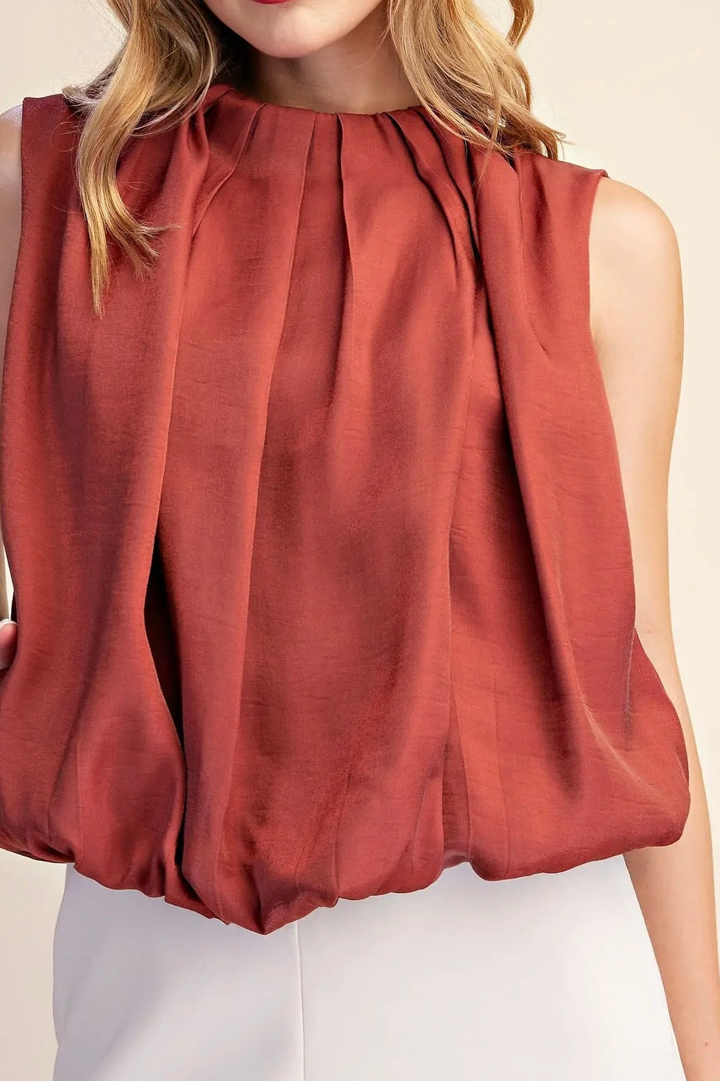 Pleated Balloon  Blouse - Assorted