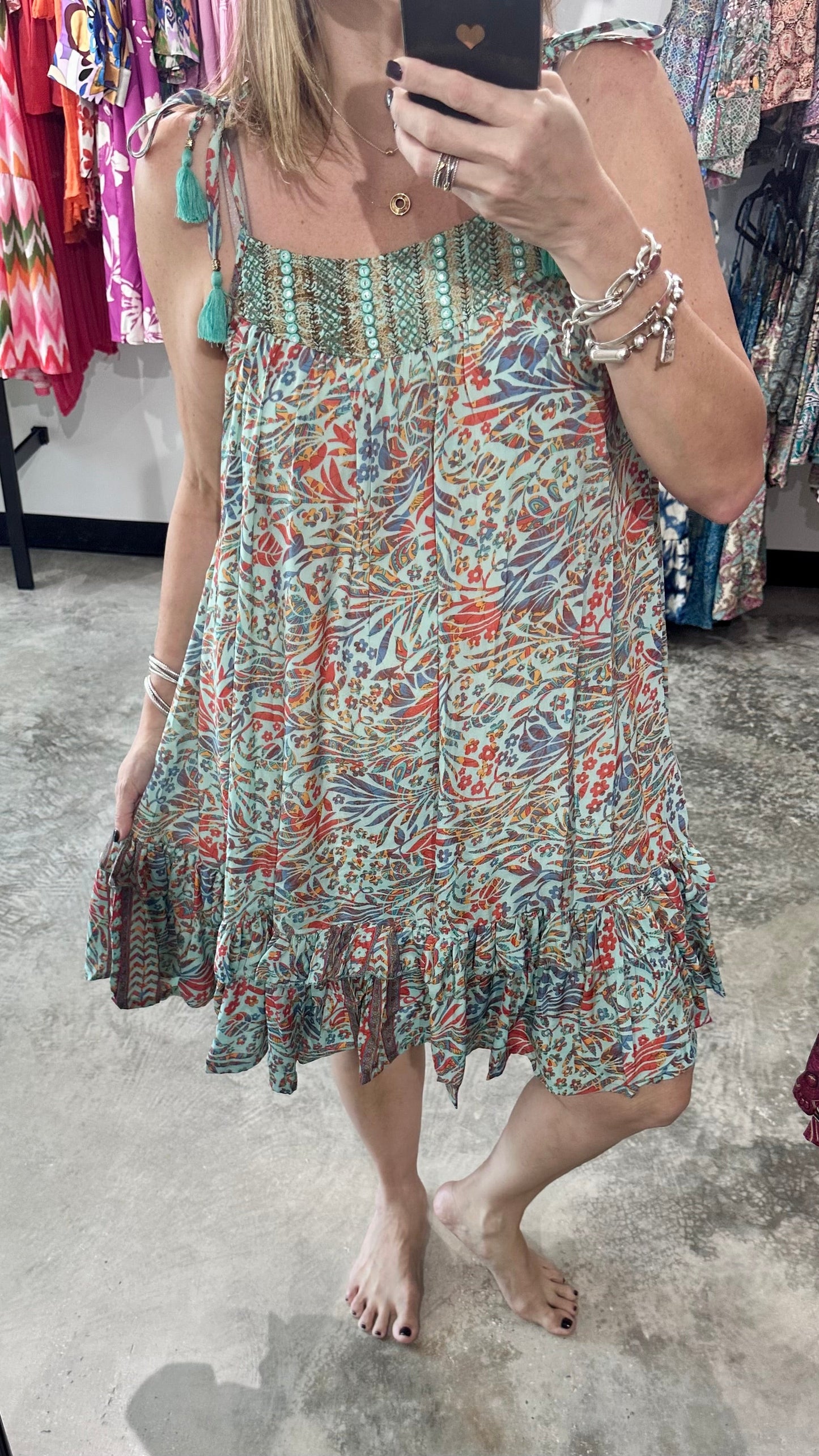 One Size Beads Short Dress