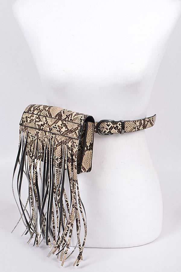 Snakeskin Fanny Pack Fashion Belt