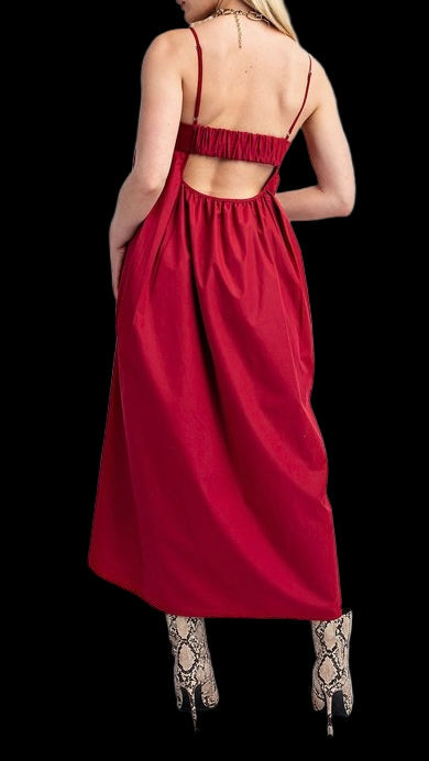 Open Back Midi Dress