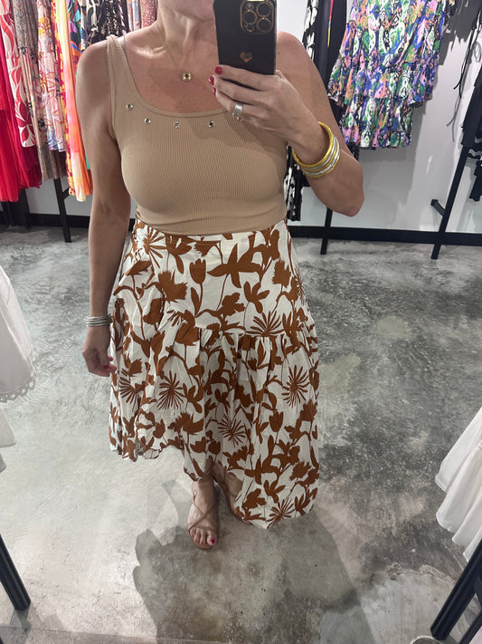 High Low Midi  Skirt