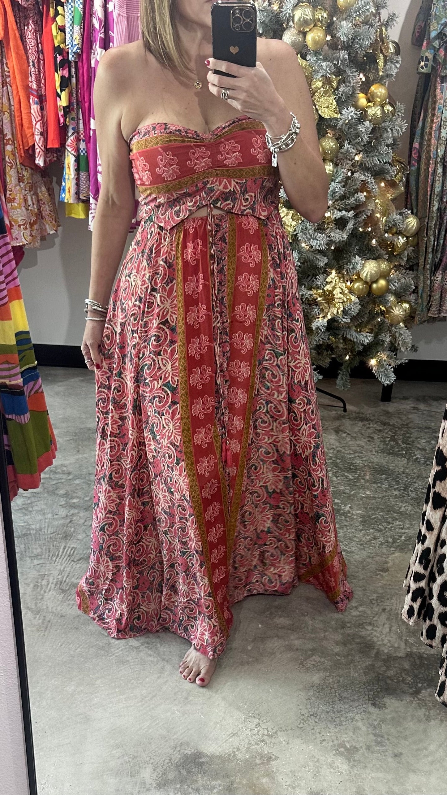 One Size Strapless Maxi Dress