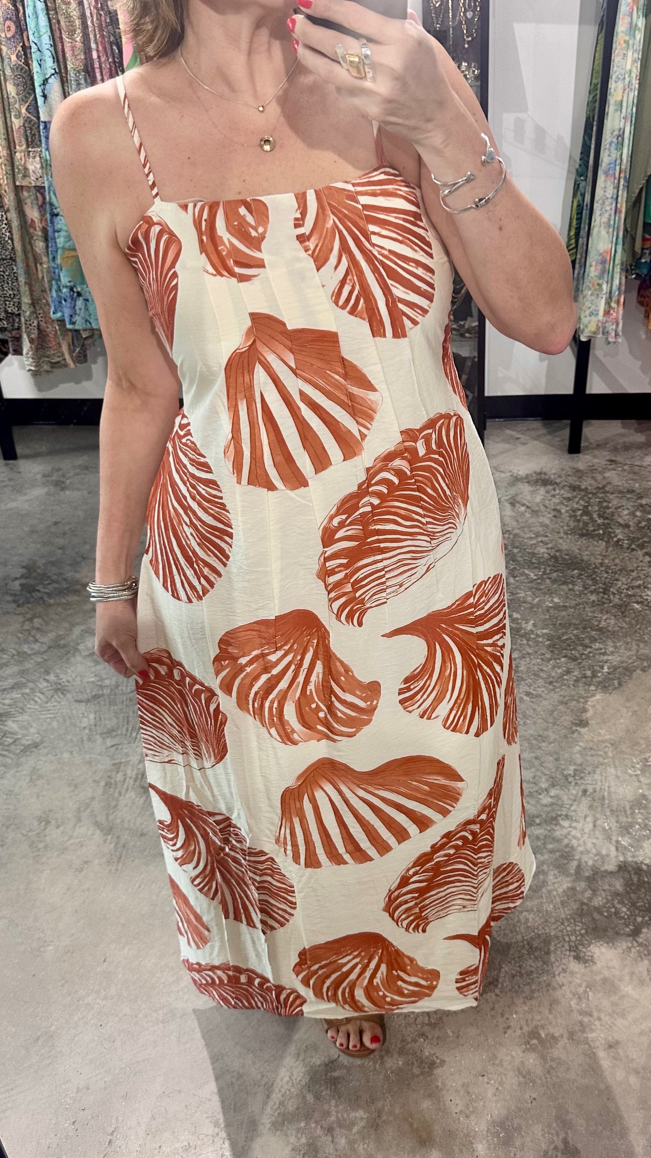 Shell Print Maxi Dress