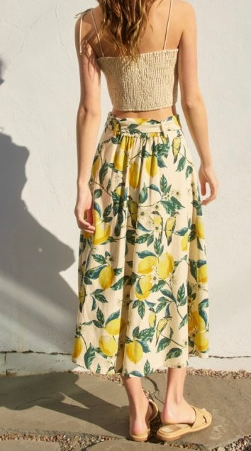 Lemon A Line Midi Skirt